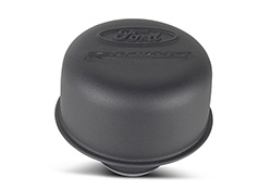 FORD RACING LOGO AIR BREATHER CAP: PUSH-ON: BLACK CRINKLE FINISH