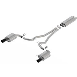 2016-2017 MUSTANG GT 5.0L EC-TYPE CAT BACK EXHAUST SYSTEM - BLACK CHROME TIPS