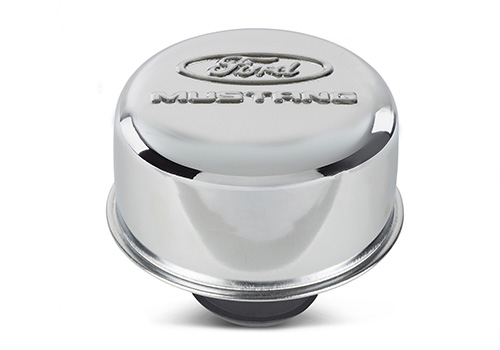 FORD MUSTANG LOGO AIR BREATHER CAP: CHROME