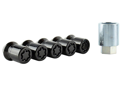M12X1.5 BLACK SECURITY LUG NUT KIT (5)