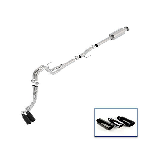 2015-2020 F-150 5.0L CAT-BACK EXTREME EXHAUST SYSTEM - SIDE EXIT, BLACK CHROME TIPS